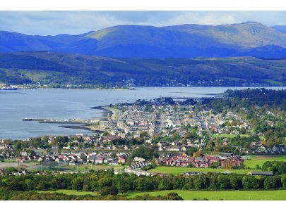 Helensburgh and the Gareloch from the Red Burn path 